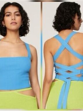 Louna Blue Tie Back Top